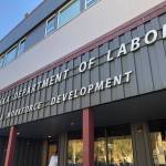 The offices of the Alaska Department of Labor and Workforce Development in Juneau are seen on Thursday. (Photo by James Brooks/Alaska Beacon)
