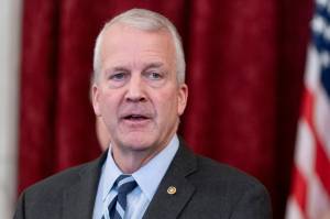 Sen. Dan Sullivan, R-Alaska, speaks to media about Israel, Wednesday, Oct. 18, 2023, on Capitol Hill in Washington. (AP Photo/Stephanie Scarbrough)