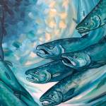 Acrylic works by local artist Jessalyn Ward will be featured at Bustin Out Boutique as part of Novembers First Friday in Juneau. (Courtesy of the Juneau Arts and Humanities Council)