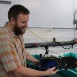 Henry Fleener, hatchery manager at Ted Stevens Marine Research Institute Mariculture Wet Lab, talks about a NOAA Fisheries project that involves building a small hatchery to house, condition and spawn oyster broodstock in order to find ways to improve existing processes. (Meredith Jordan/ Juneau Empire)