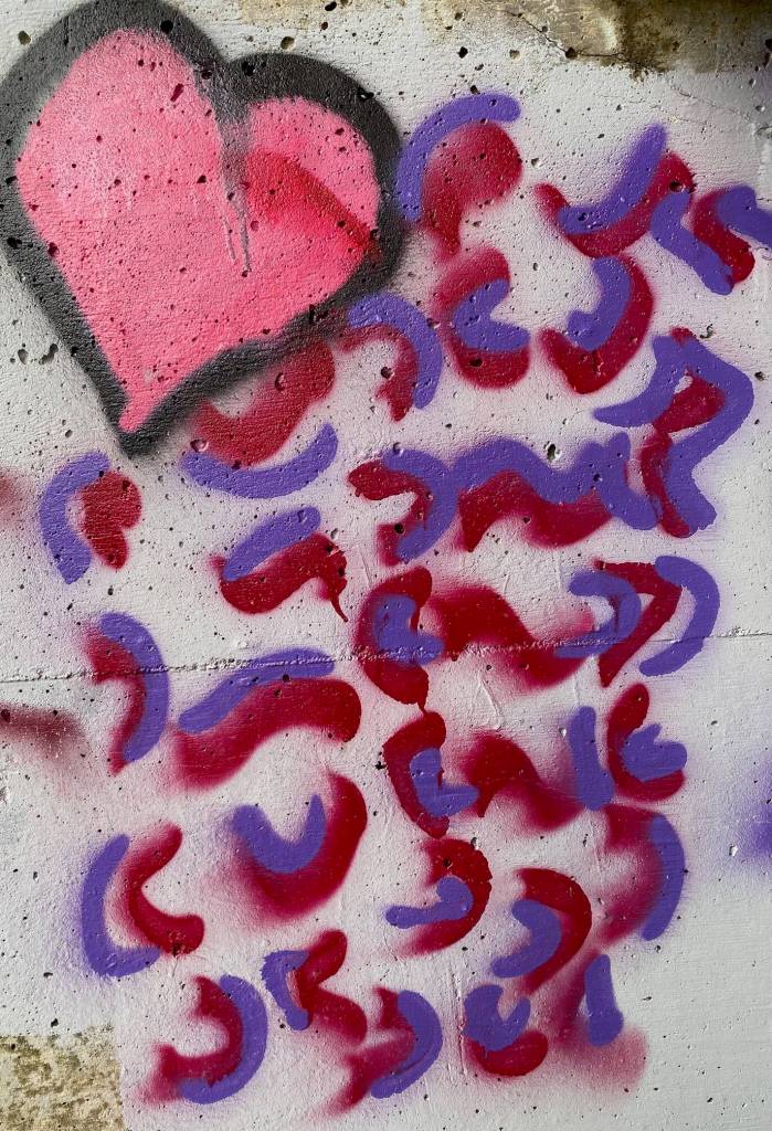 Squiggles and a heart by the Bill Overstreet downtown park seen on Oct. 19. (Photo by Denise Carroll)