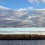 Late evening on the Kuskokwim River in Nunapitchuk on Oct. 12. (Photo by Claire Stremple/Alaska Beacon)