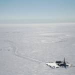 An exploration site at ConocoPhillips Willow prospect is seen from the air in the 2019 winter season. Willow is located in the National Petroleum Reserve in Alaska. (Photo by Judy Patrick/provided by ConocoPhillips Alaska Inc.)