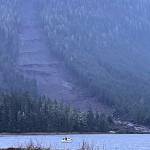 A landslide at mile 11 on Zimovia Highway in Wrangell hit three homes and killed at least one person on Monday night, with a search for others presumed missing ongoing Tuesday by officials from multiple agencies. (Photo courtesy of the Wrangell Sentinel)