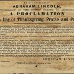 A public notice about one of several Thanksgiving proclamations President Abraham Lincoln issued during the Civil War. (Abraham Lincoln Presidential Library and Museum)