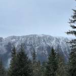Rain at the National Weather Service Juneau station on Nov. 11 doesnt exist as snow until hits the upper portion of nearby Thunder Mountain. So far this November has been both warmer and wetter than normal. (Photo by National Weather Service Juneau)