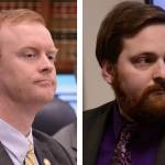 Rep. David Eastman, R-Wasilla, right, and former Rep. Christopher Kurka, R-Wasilla, saw ethics complaints against them dismissed on Nov. 29. (Photos by James Brooks/Alaska Beacon)