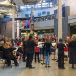The JS Prelude Orchestra performs in the lobby at Thunder Mountain High School before the main 2022 Holiday Cheer concert. (Courtesy of the Juneau Symphony)