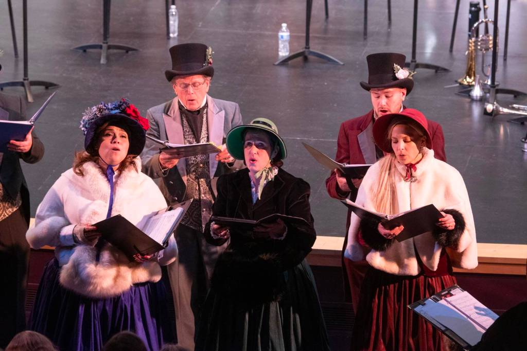 Vox Borealis performs during the 2022 Holiday Cheer concert at Thunder Mountain High School. (Photo by Cameron Byrnes / Juneau Symphony)