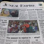 The front page of the Juneau Empire on Dec. 14, 1995. (Mark Sabbatini / Juneau Empire)