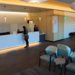 Staff await patients in the main reception area of SouthEast Alaska Regional Health Consortiums new Vintage Park Campus on Tuesday morning. (Mark Sabbatini / Juneau Empire)