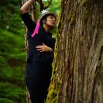 The Alaska Youth Stewards crew on Prince of Wales Island works with the Klawock Indigenous Stewards Forest Partnership and U.S. Forest Service on inventorying large red cedars in the Tongass National Forest to provide data for long-term management of the culturally revered resource. (Photo by Bethany Goodrich)