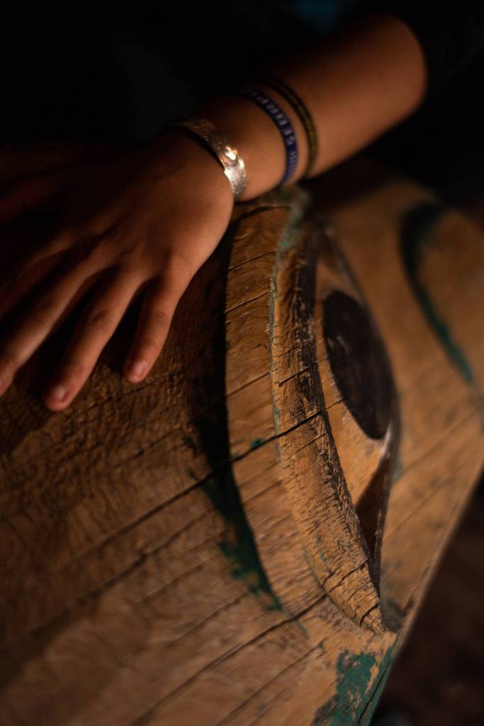 The Alaska Youth Stewards crew on Prince of Wales Island works with the Klawock Indigenous Stewards Forest Partnership and U.S. Forest Service on inventorying large red cedars in the Tongass National Forest to provide data for long-term management of the culturally revered resource. (Photo by Bethany Goodrich)