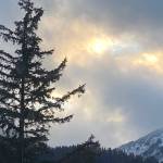 Amid the heavy cloud cover and rain and snow, a brief period of respite at Mile Two on Dec. 7. (Photo by Denise Carroll)