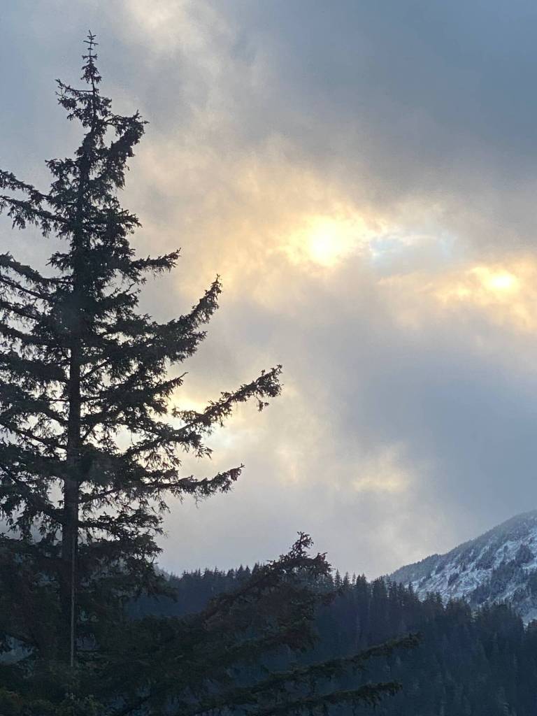 Amid the heavy cloud cover and rain and snow, a brief period of respite at Mile Two on Dec. 7. (Photo by Denise Carroll)