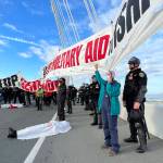 Demonstrators shut down the San Francisco Oakland Bay Bridge in conjunction with the APEC Summit taking place Thursday, Nov. 16, in San Francisco. San Franciscos District Attorneys Office on Monday began charging demonstrators who blocked traffic for hours last month on the Bay Bridge to demand a cease-fire in Gaza. (AP Photo/Noah Berger, File)