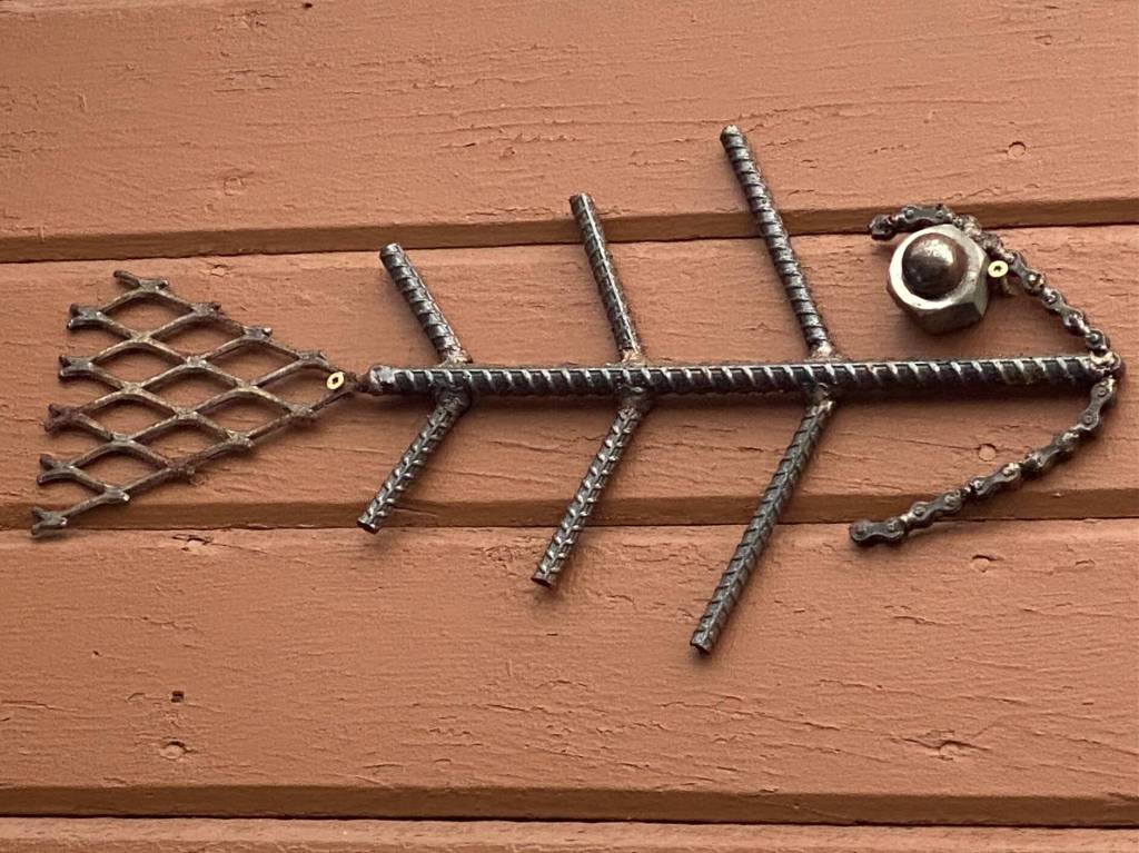 A fish made with a variety of rods seen in the downtown flats on Nov. 28.