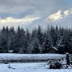 Sun on the peaks from the Boy Scout Beach Trail on New Years Day. (Photo by Deborah Rudis)