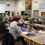 Juneau School District administrators and board members listen Tuesday to a remote presentation by Lisa Pearce, hired as a budget expert in December, about how her analysis during the past few weeks revealed a $9.5 million deficit facing the district this fiscal year. (Mark Sabbatini / Juneau Empire)