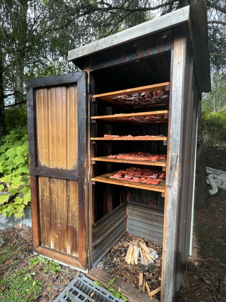 Learning to smoke salmon in Wrangell. (Photo by Vivian Faith Prescott)