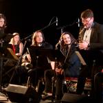 Julia Keefe, left, guides her Indigenous Big Band through a performance at Elizabeth Peratrovich Hall to open last springs Juneau Jazz & Classics festival on Friday, May 5, 2023. (Mark Sabbatini / Juneau Empire file photo)