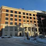 The Alaska State Capitol is seen on Thursday morning. (Photo by James Brooks/Alaska Beacon)