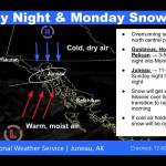Another winter storm is expected to dump up to 15 inches of snow on Juneau by Monday night. (National Weather Service Juneau)