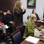 Deena Bishop, commissioner of the Alaska Department of Education and Early Development, testifies during a House Rules Committee meeting on Saturday. She previously supported a large increase in per-student funding as superintendent of Anchorages schools, but has changed her declared stance since being appointed commissioner by Gov. Mike Dunleavy, who is proposing no increase in such funding next year. (Mark Sabbatini / Juneau Empire)