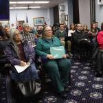 Educators, legislators and other people fill a meeting room at the Alaska State Capitol on Saturday as the House Rules Committee hears public testimony about an education bill. (Mark Sabbatini / Juneau Empire)
