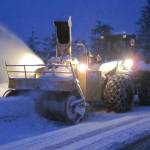 A plow clears snow from city streets on Sunday. (City and Borough of Juneau photo)