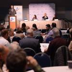 Gov. Mike Dunleavy speaks to a joint meeting of the Juneau and Alaska chambers of commerce on Thursday. (Photo by James Brooks/Alaska Beacon)