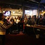 U.S. Rep. Mary Peltola addresses supporters during a campaign meet-and-greet Saturday night at the Crystal Saloon. (Mark Sabbatini / Juneau Empire)