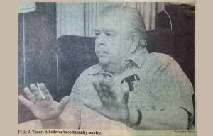 Felix Toner, a Juneau resident who was active in fighting efforts to move the capital, was named Citizen of the Year award at the Juneau Chamber of Commerces annual banquet on Jan. 30, 1984. (Brian Wallace / Juneau Empire file photo)