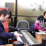 Kyle Athayde (left) leads a jazz trio during a free midday concert at the State Office Building on Thursday to open the first Juneau Jazz Festival. (Mark Sabbatini / Juneau Empire)