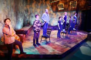 Cast members of Indecent rehearse Wednesday at Perseverance Theatre in preparation for the plays scheduled debut on Friday. (Mark Sabbatini / Juneau Empire)