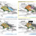 Illustrations of four preliminary development options for the Telephone Neighborhood are presented in a report that states the mid-rise apartments option (C), bordered in yellow, was narrowly favored in a survey among residents. A total of 29.76% of 1,865 people surveyed said they favored that option, compared to 29.06% of respondents favoring the mixed infill option (D), and 24.99% attached townhomes and walk-up apartments (B). (Images by the City and Borough of Juneau)