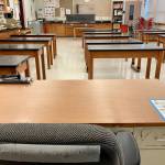 An empty classroom at Juneau-Douglas High School: Yadaa.at Kalé on July 20, 2022. (Photo by Lisa Phu/Alaska Beacon)
