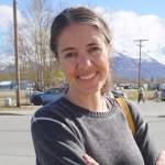 Dr. Anne Zink, Alaskas chief medical officer, stands outside a restaurant on May 6, 2022, in Palmer, her home city. (Yereth Rosen/Alaska Beacon)