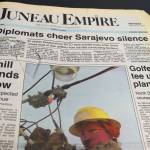 The front page of the Juneau Empire on Feb. 21, 1994. (Mark Sabbatini / Juneau Empire)