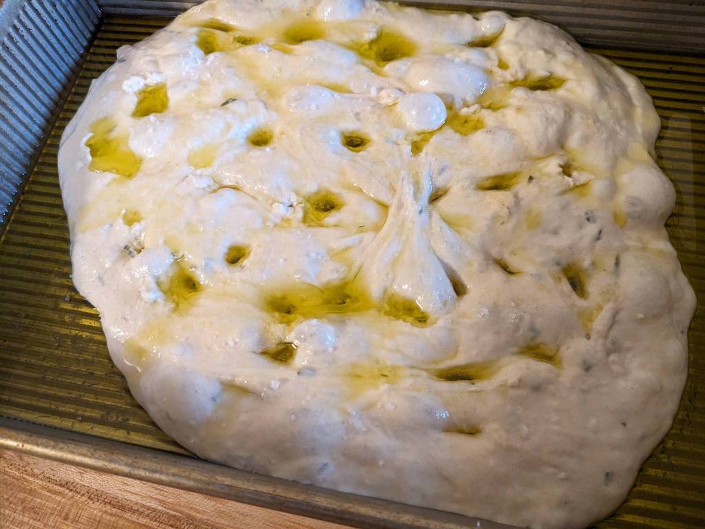 Rosemary focaccia bread ready to bake. (By Patty Schied)