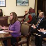 Brenda Josephson, a Haines resident, testifies in favor of a bill setting statewide standards for municipal property assessors during a state Senate Community and Regional Affairs Committee hearing Thursday. (Mark Sabbatini / Juneau Empire)