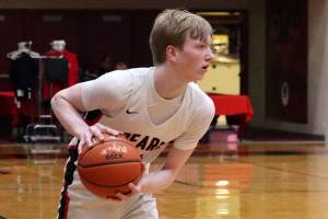 Sean Oliver of Juneau-Douglas High School: Yadaa.at Kalé during a Capital City Classic game Dec. 27, 2023, at JDHS. (Mark Sabbatini / Juneau Empire file photo)