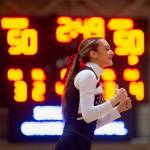 A Juneau-Douglas High School: Yadaa.at Kalé cheerleader during the boys championship game of the Alaska Airlines Region V 4A Basketball Tournament on Friday at Mt. Edgecumbe High Schools B.J. McGillis Gymnasium in Sitka. (James Poulson/Daily Sitka Sentinel)