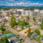 An aerial view of Fairbanks, Alaska, is seen in summer in an undated photo. An Alaska State Troopers photo of the yard of a house in more rural area north of the city was the subject of an Alaska Supreme Court ruling. (Photo by Jacob Boomsma via Getty Images Plus)