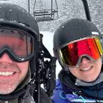 The author and his wife ride a lift at Eaglecrest over the weekend. (Photo by Jeff Lund)