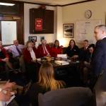 House Minority Leader Calvin Schrage, an Anchorage independent, presides over a press conference of the minority caucus following the Legislatures failed override vote of SB 140 on Monday. (Mark Sabbatini / Juneau Empire)