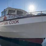 The Captain Cook, one of two tour boats formerly operated by Adventure Bound Alaska, in Aurora Harbor prior to a scheduled sealed-bid auction for vessels next Wednesday. (City and Borough of Juneau)