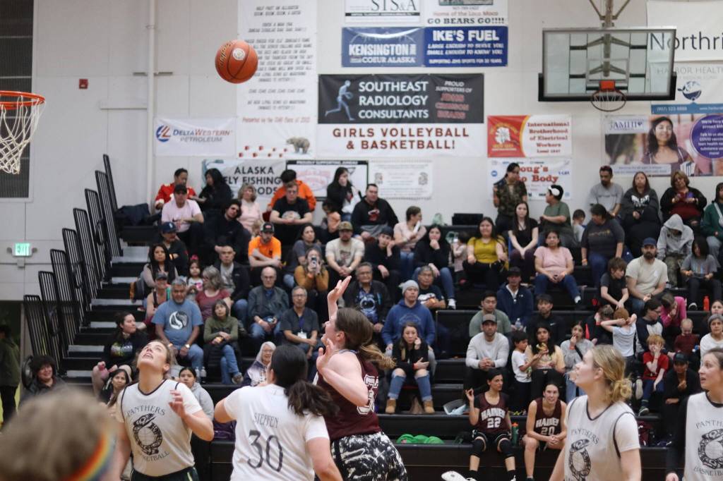 Haines Alissa Beske takes a shot during the Womens Bracket championship game against Prince of Wales during the 75th Gold Medal Basketball Tournament on Saturday at Juneau-Douglas High School: Yadaa.at Kalé. (Mark Sabbatini / Juneau Empire)
