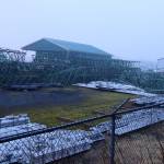 A lot in Thane near the citys cold weather emergency shelter, seen at right in the background, is being proposed as the site for a campground for people experiencing homelessness that would open in April. (Mark Sabbatini / Juneau Empire)
