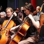 Cerys Hudson, winner of the Juneau Symphonys Youth Solo Competition, rehearses for this weekends performance with the ensemble at Juneau-Douglas High School: Yadaa.at Kalé. (Mark Sabbatini/Juneau Empire)